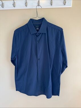 RW&CO. Men’s Tailored Fit Dark Navy Button-Up Shirt